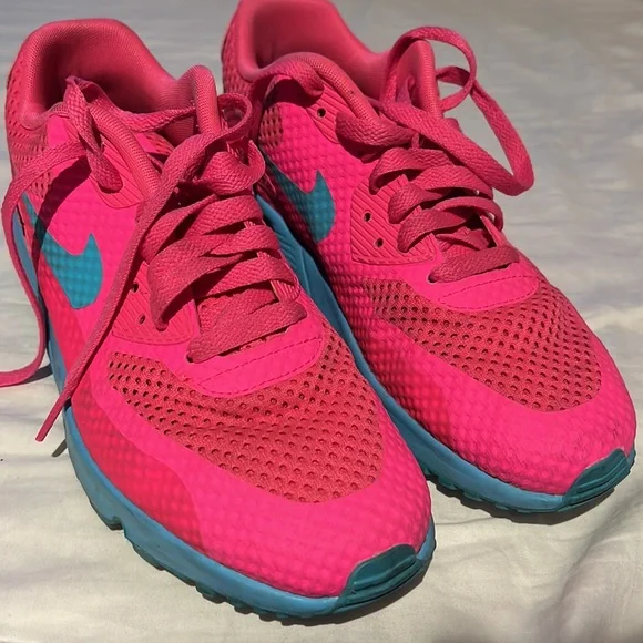 Nike air max hot pink and bright blue size 7 y - Picture 4 of 6